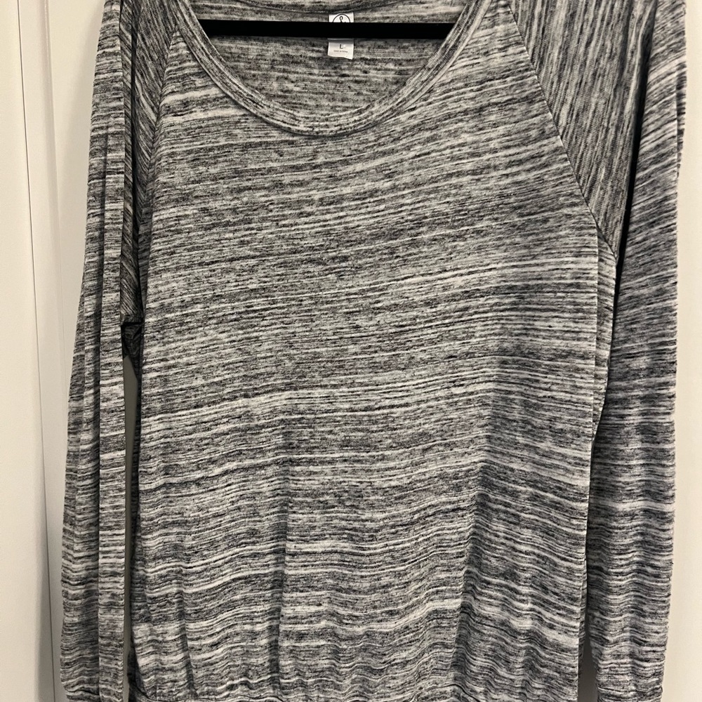 Alternative Womens Gray Banded Bottom Slouchy Tee Pullover Top Shirt Size Large